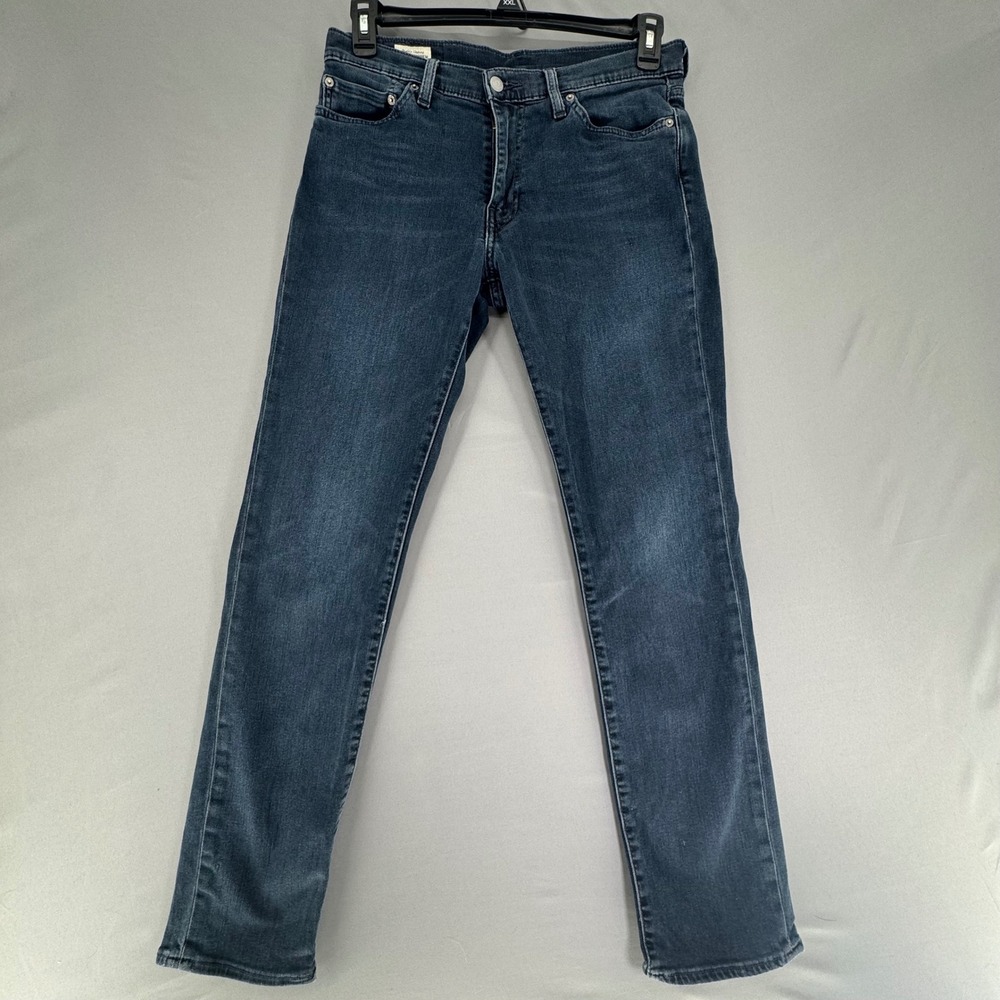 Levis Premium 511 Slim Fit Mens Dark Wash Blue Denim Jeans W33 L32 Big E